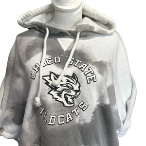 Champion Chico State women's size XL short sleeve hoodie white and grey